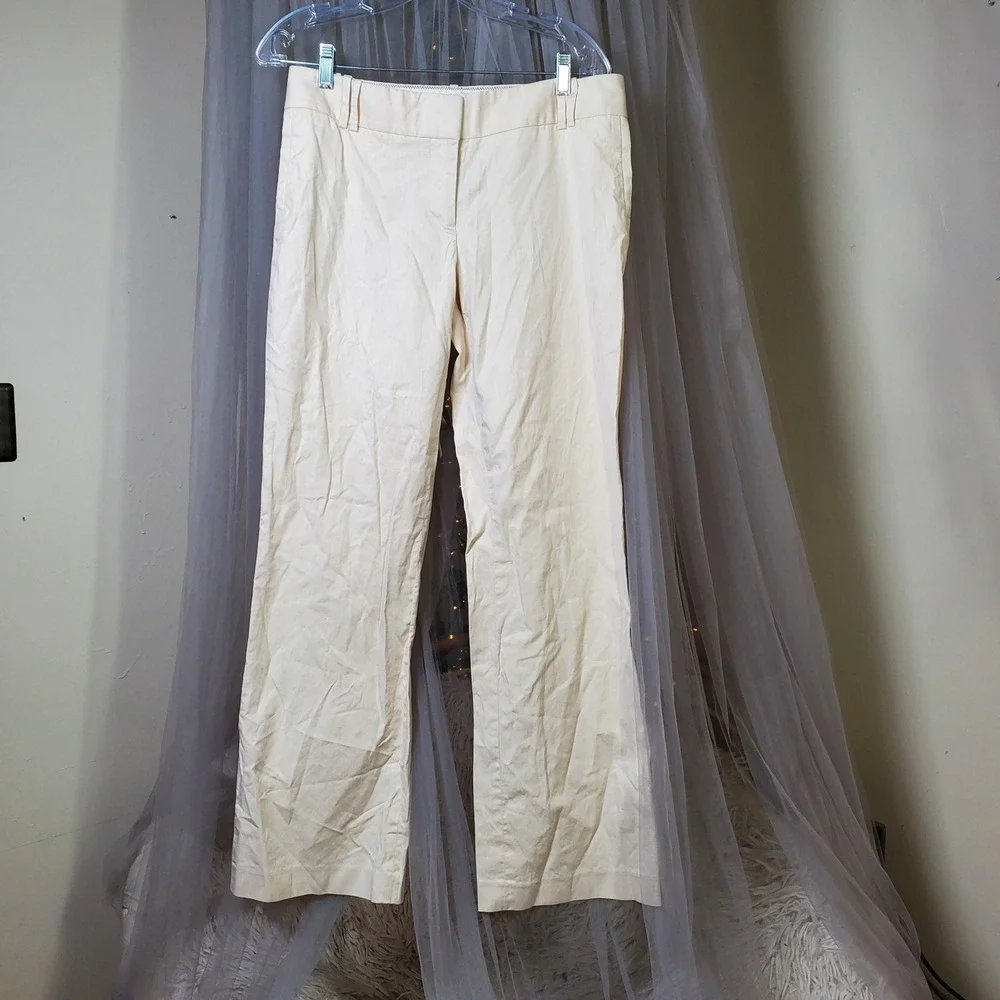 J Crew‎ Y2K Flared Clean Girl Cotton Chinos Preppy Business Casual 32x31 Size 8